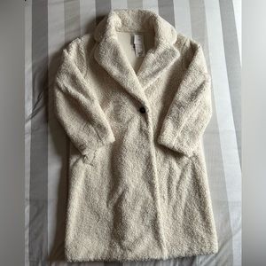 Pile lined fleece coat